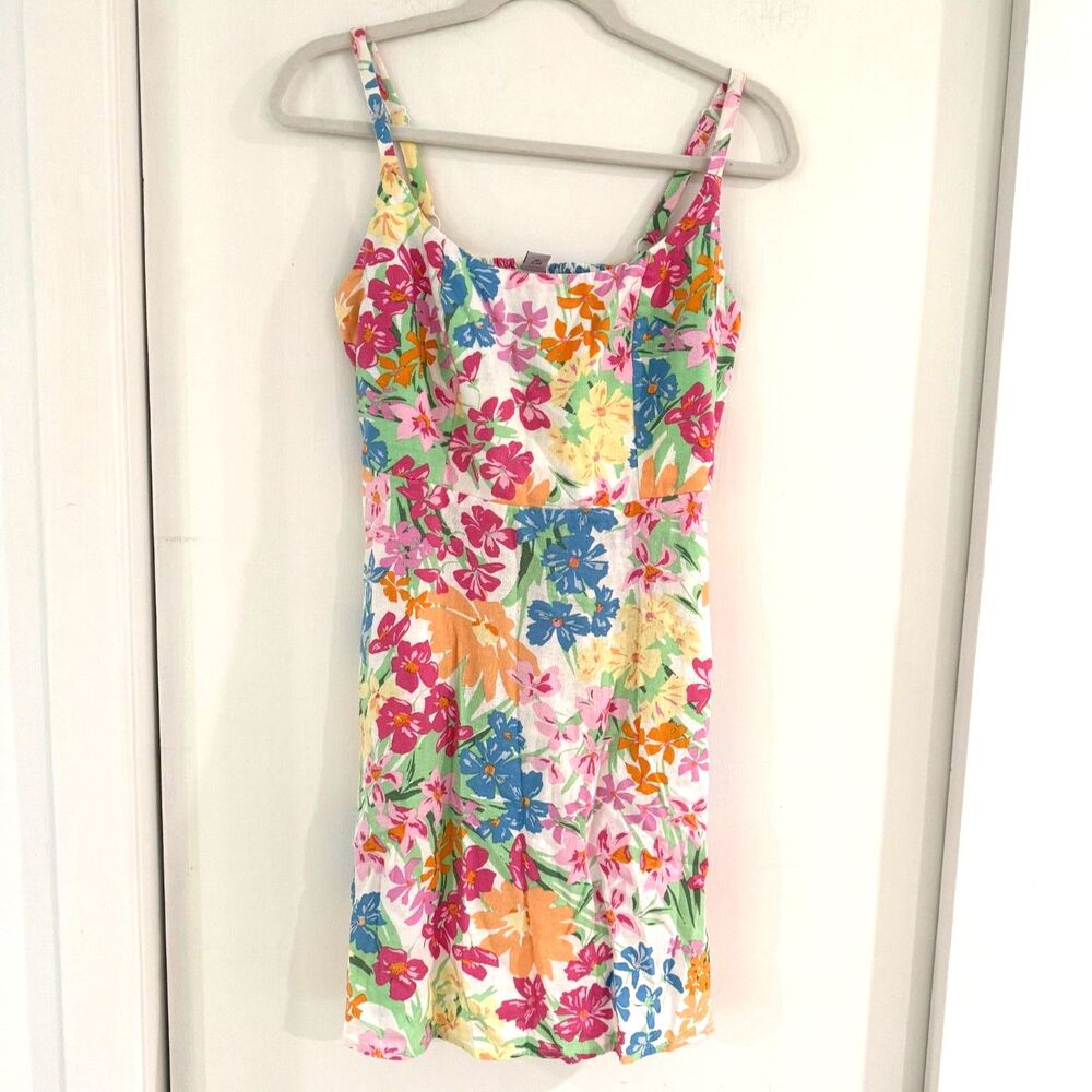 Old Navy Womens Small Floral Print Mini Dress Adjustable Straps Smocked Back